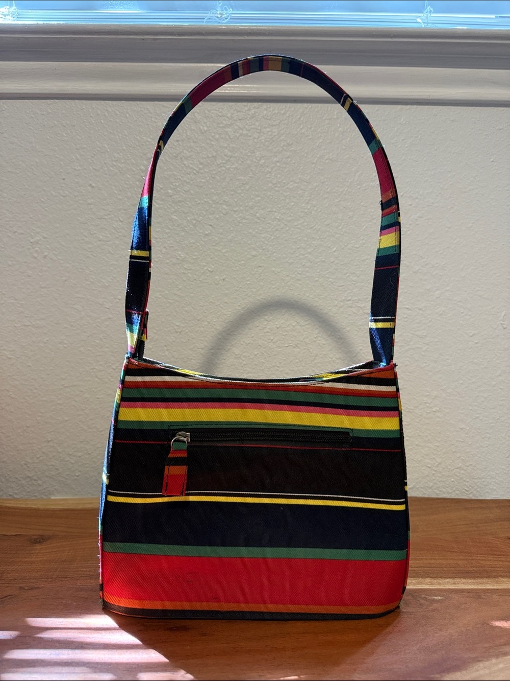 Multi-Stripe Shoulder Bag - Colorful Striped Women’s Handbag